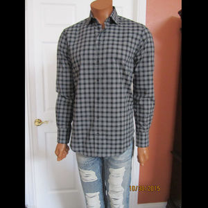 Rag & Bone Dark Grey Plaid Wowen Charles Shirt
